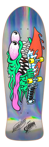 SANTA CRUZ MEEK SLASHER REISSUE SKATEBOARD DECK - SILVER FOIL - PRE-ORDER