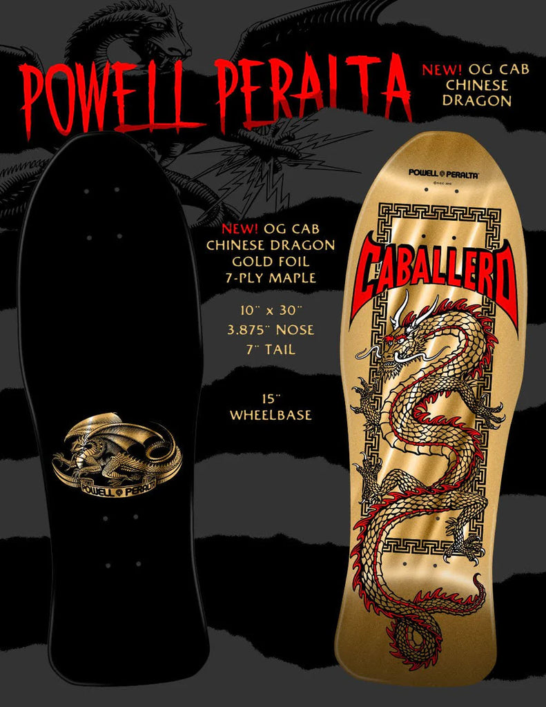 POWELL PERALTA STEVE CABALLERO CHINESE DRAGON SKATEBOARD DECK