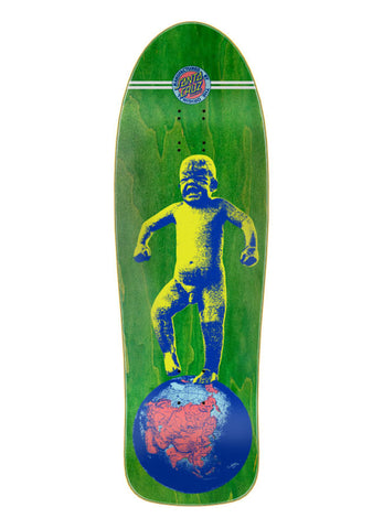 SANTA CRUZ SALBA BABY STOMPER SKATEBOARD DECK - GREEN STAIN