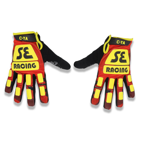 SE BIKES RETRO BIKE LIFE GLOVES - RED/YELLOW