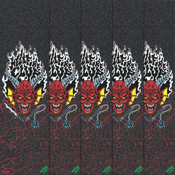 SANTA CRUZ X STRANGER THINGS HELLFIRE CLUB MOB SKATEBOARD GRIPTAPE