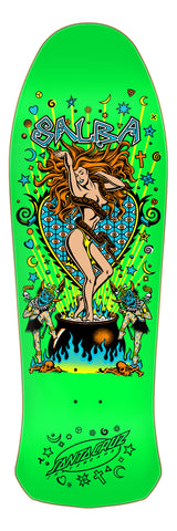 SANTA CRUZ SALBA WITCH DOCTOR REISSUE SKATEBOARD DECK - LIME GREEN