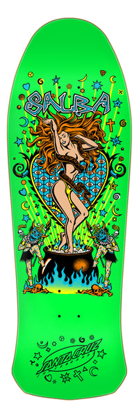 SANTA CRUZ SALBA WITCH DOCTOR REISSUE SKATEBOARD DECK - LIME GREEN