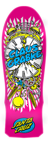 SANTA CRUZ CLAUS GRABKE EXPLODING CLOCK SKATEBOARD DECK - PINK  PRE-ORDER