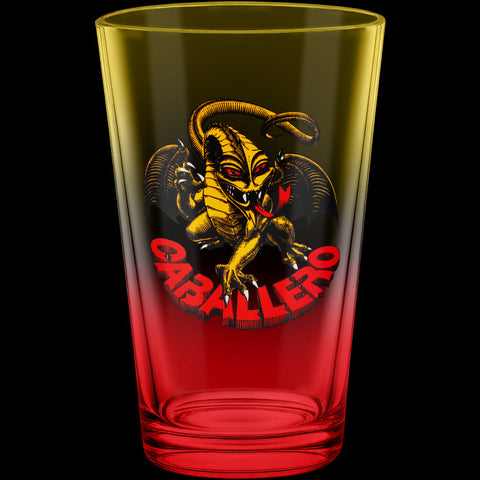 POWELL PERALTA PINT GLASS - OG CABALLERO DRAGON - YELLOW/RED FADE