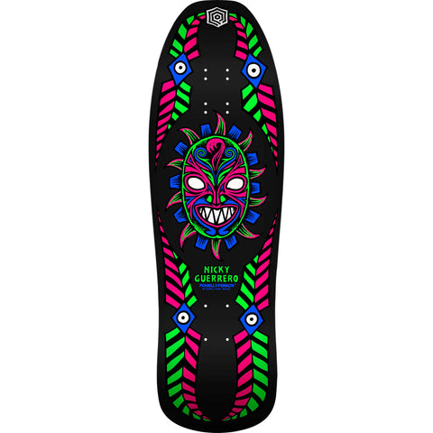 POWELL PERALTA NICKY GUERERRO MASK SKATEBOARD DECK - BLACKLIGHT