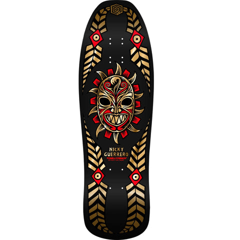 POWELL PERALTA - NICKY GUERRERO MASK SKATEBOARD DECK - BLACK/GOLD FOIL