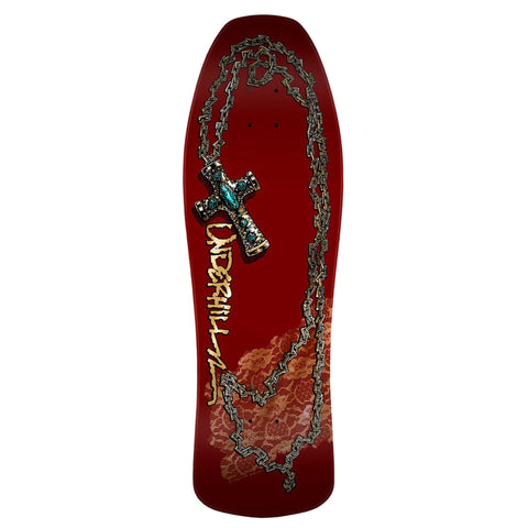 POWELL PERALTA RAY UNDERHILL CHAIN /CROSS RED/GOLD FOIL SKATEBOARD DECK