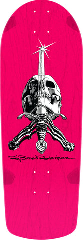 Powell Peralta Ray Rodriguez OG Skull & Sword Reissue Skateboard Deck Pink - 10 x 28.25